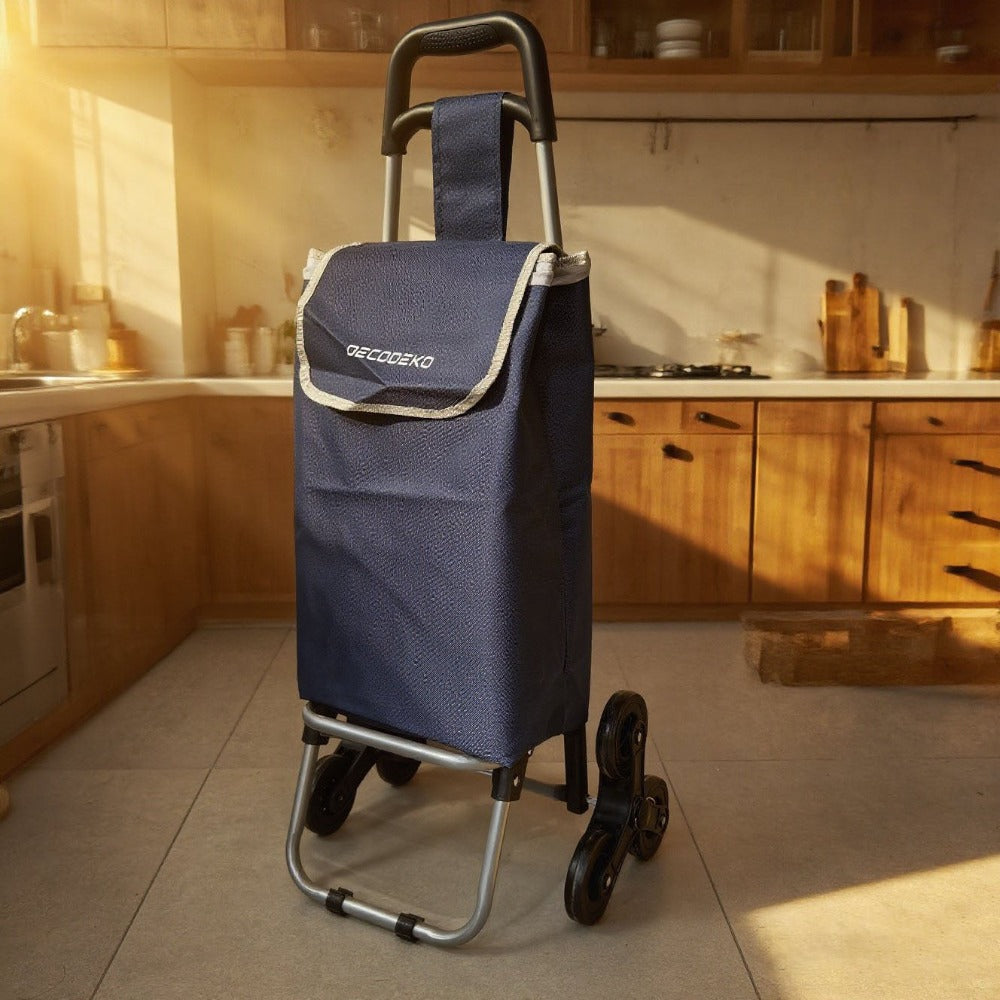 Carrito Compra Plegable de Aluminio, Carro de la compra plegable, tela Oxford bolsa, bolsa de la compra extraíble con ruedas, Carro de la Compra 6 Ruedas con Bolsa Oxford Desmontable, 88 x 33 x 27 cm, 23L.