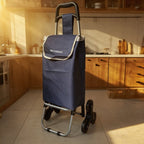 Carrito Compra Plegable de Aluminio, Carro de la compra plegable, tela Oxford bolsa, bolsa de la compra extraíble con ruedas, Carro de la Compra 6 Ruedas con Bolsa Oxford Desmontable, 88 x 33 x 27 cm, 23L.