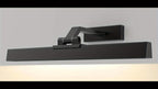 Luz LED trapezoidal inteligente, controlada remoticamente, disponible en negro y dorado, recargable, 5000mAh, CCT con 3 niveles de brillo de color ajustables, soporte de montaje con succión magnética, lámpara de pared, luz mural, luz para obras de arte