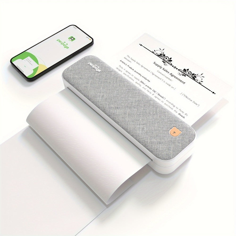 Peripage A40, Mini Impresora, Impresora Térmica Portátil, Soporta 20.98cm X 29.69cm Carta US, Impresora Móvil Inalámbrica Sin Tinta para Viajes, Compatible con Android e iOS, Imprime Docs, Papel de Tatuaje