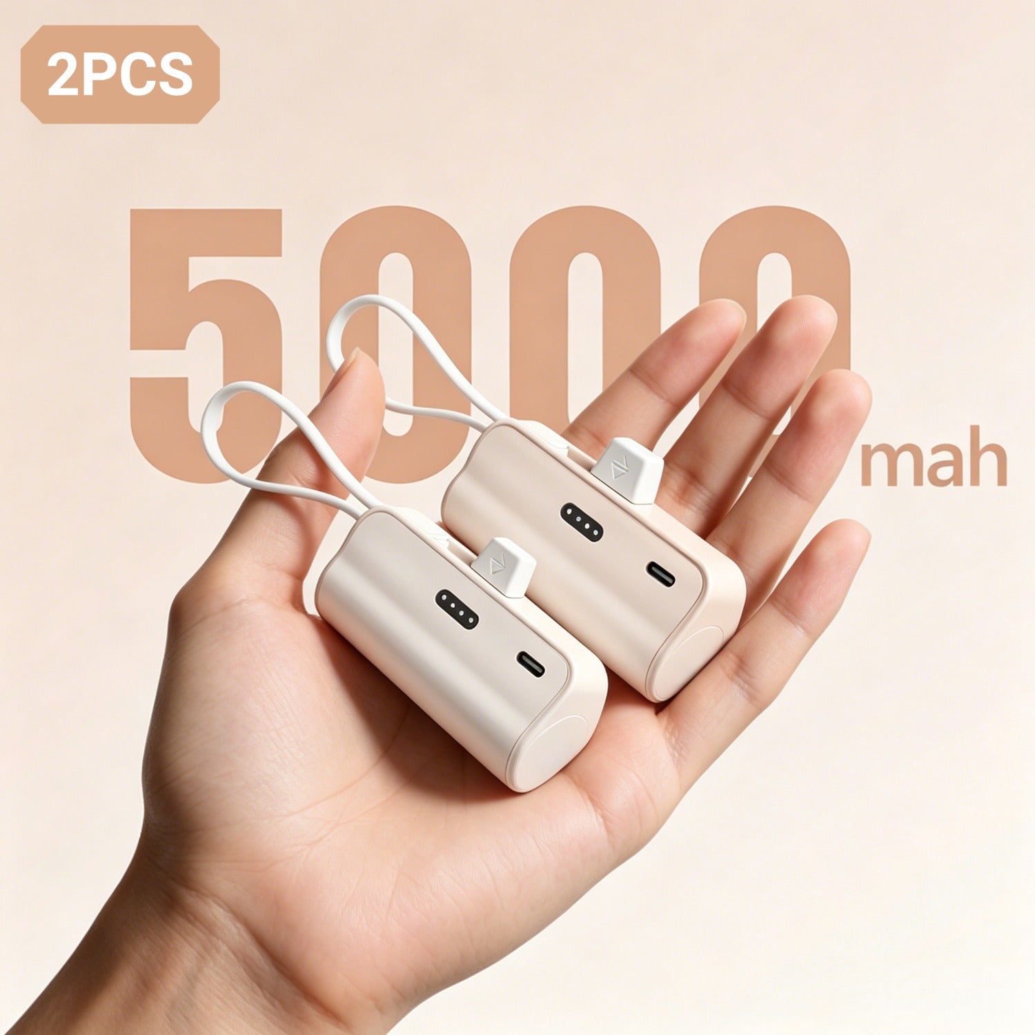 Power bank para carga durante viajes y uso diario | 5000 mAh y 2 unidades