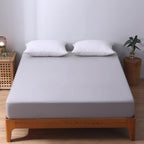Funda de colchón súper suave, transpirable e impermeable - Sábanas ajustables de color sólido, muy elásticas y fáciles de limpiar para dormitorios, habitaciones de invitados, hoteles y residencias estudiantiles (no incluye funda de almohada ni relleno)
