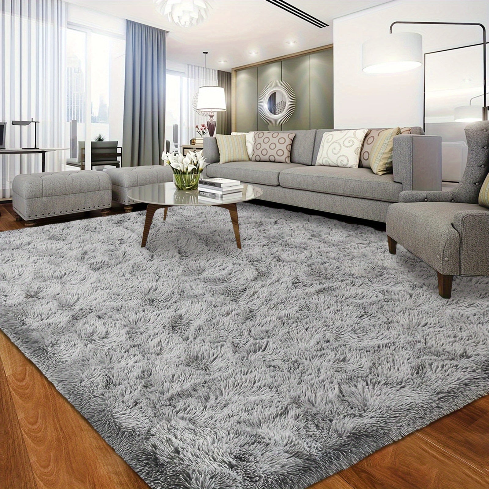 Alfombra para Sala, Alfombra Peluda para Dormitorio, Decoración del Hogar Alfombra Grande, Alfombra Súper Esponjosa y Aterciopelada para Dormitorio, Alfombra Aterciopelada para Decorar Sala de Juegos, Estudio, Alfombra Interior Súper Suave y Cálida, Regal