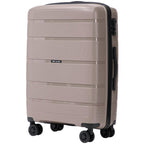 Maleta Rígida de 24" 65 × 44 × 25 Cm / Color Champán / Equipaje Resistente a Daños / ASA TELESCÓPICA / 4 Ruedas Dobles de 360° / Cerradura con Código / Asas Laterales y Superiores HAWFINCH