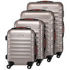 Conjunto PROVITERA de 4 Maletas Rígidas de ABS, Maleta Rígida S-M-L-XL con Asa Telescópica de Gel y 4 Ruedas de Rodadura Fácil, Trolley Ligero y Resistente al Viaje, Equipaje de Mano con Cerradura de Código, Mangos de Gel Ergonómicos, Ruedas Giratorias de