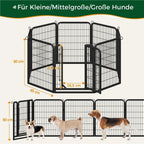 Corral para cachorros Costoffs de 65 cm de ancho x 80 cm de alto con paneles de malla, recinto plegable para perros con puerta y estacas de sujeción para uso en interiores y exteriores