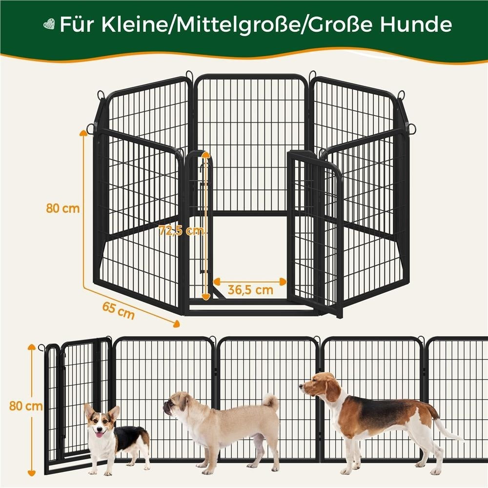 Corral para cachorros Costoffs de 65 cm de ancho x 80 cm de alto con paneles de malla, recinto plegable para perros con puerta y estacas de sujeción para uso en interiores y exteriores