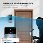 Timbre sin varillas para seguridad del hogar, cámara de seguridad con visión nocturna, 960P HD, detección de movimiento PIR, batería recargable de 2600mAh - Fácil de montar y controlado por aplicación, cámara de seguridad inalámbrica para el hogar, timbre