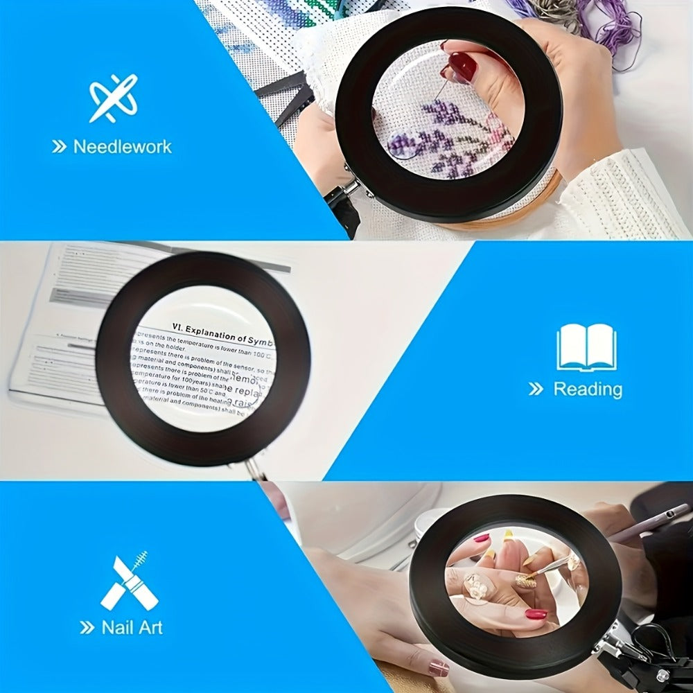 Lupa con luz LED ajustable | Lectura reparación precisión y manualidades