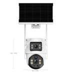 2 cámaras de seguridad solares de 8MP, 2.4Ghz Wifi, monitoreo de seguridad de alta definición, lente dual, rotación automática, movimiento, detección, llamada bidireccional, cámara de vigilancia de seguridad, batería de 365 días, con visión nocturna