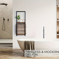 Estante de baño de pared de diseñador - Estante de almacenamiento de madera estilo rústico francés con estantes de madera duradera y estructura de acero, organizador de pared para toallas y artículos de aseo apto para baños modernos, spas, suites principa