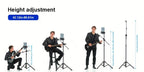 Soporte de Micrófono Profesional Aokeo con Trípode Ajustable, Soporte para Tableta y Bolsa de Transporte - Construcción de Hierro Negro, Conector XLR, Ideal para Actuaciones, Canto y Discursos, Equipo de Audio Profesional | Soporte de Micrófono Ajustable