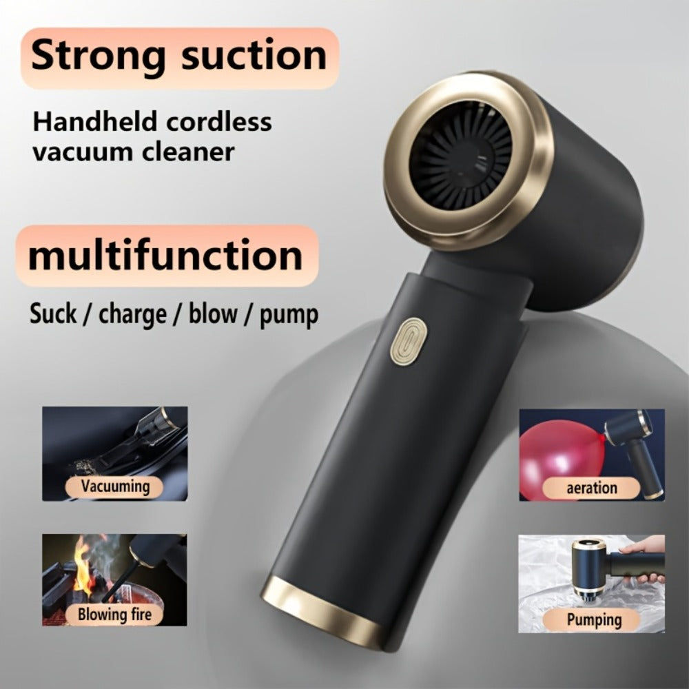 Aspiradora de mano inalámbrica, aspiradora doméstica, diseño ligero, con función de soplado y succión, carga USB, viene con varios accesorios, adecuada para limpiar polvo, migas de snacks, pelo, apta para sofás, alfombras, escritorios y escaleras.