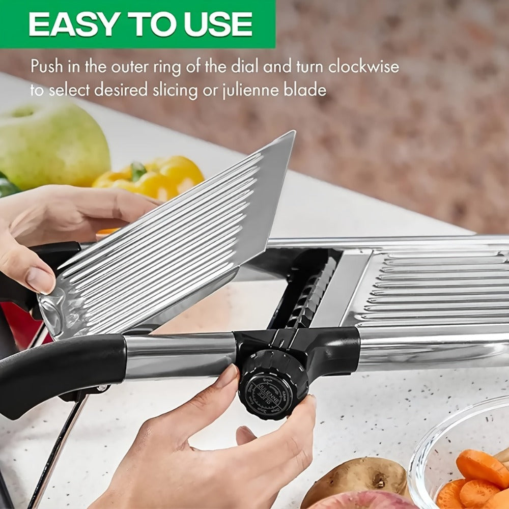 Cortador Profesional de Verduras de Acero Inoxidable, Rallador Ajustable - Accesorios de Cocina para Cebolla y Papa, Herramienta Práctica para Cocinar y Saltear Rápido en Fiestas, Regalos de Navidad y Halloween