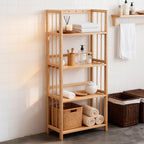 Estantería de Bambú de Gran Capacidad, Duradera, Fácil de Limpiar, Solución de Almacenamiento Multifuncional, Ideal para Hogar, Cocina, Dormitorio y Sala de Estar, Ahorra Espacio, Fácil Acceso, Estantería Práctica, Estantería de Pie