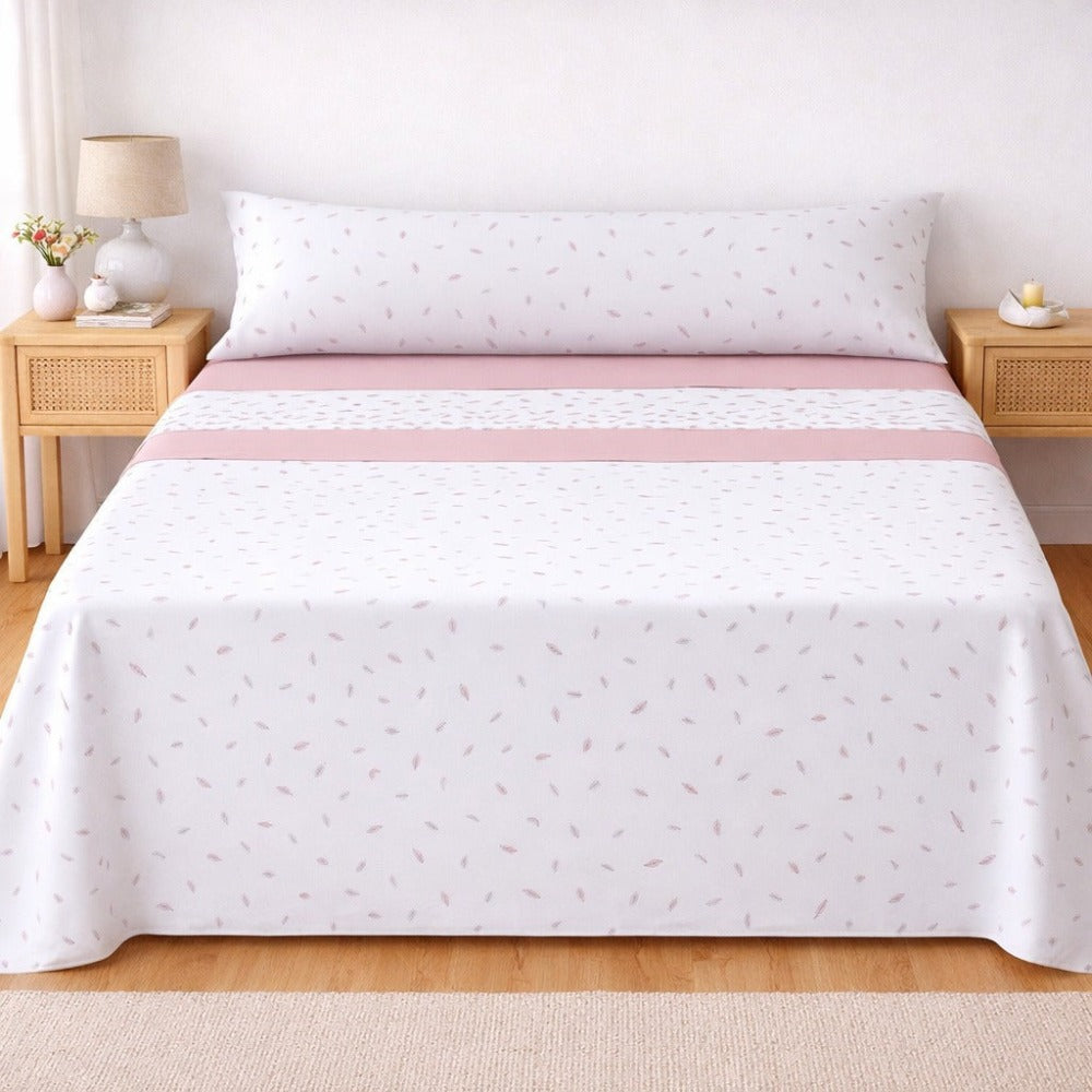 Juego de Sábanas Microfibra 100% Poliéster, Suaves y Frescas para Verano, Estampadas, incluye Bajera -Encimera-1 o 2 Funda de almohada, Camas 90/105/135/150/180 cm,