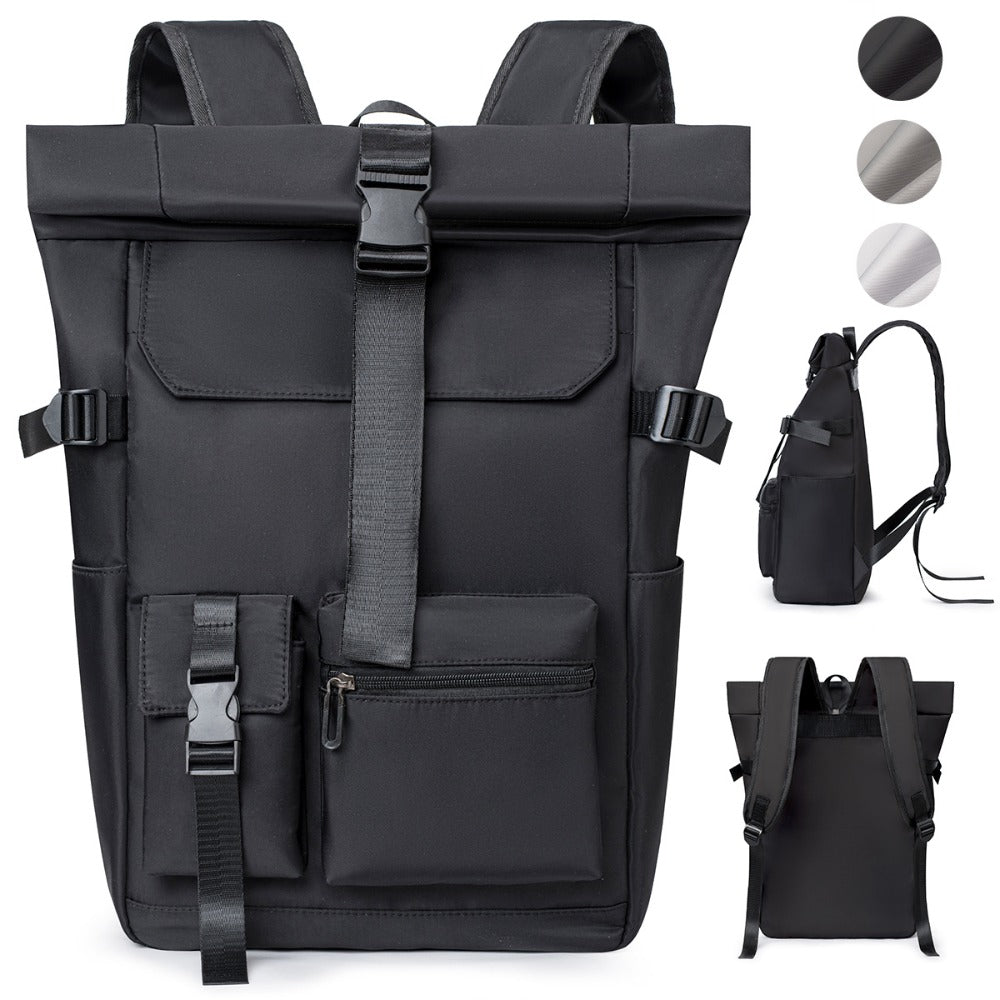Mochila de Viaje Moderna de 20L/26L para Hombres, Mujeres, Estudiantes, Mochila Escolar Ligera con Tapa Enrollable, con Cremallera Antirrobo, Mochila Ligera para Senderismo, Viajes y Deportes al Aire Libre
