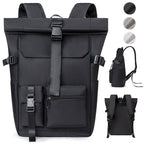 Mochila de Viaje Moderna de 20L/26L para Hombres, Mujeres, Estudiantes, Mochila Escolar Ligera con Tapa Enrollable, con Cremallera Antirrobo, Mochila Ligera para Senderismo, Viajes y Deportes al Aire Libre