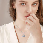 Collar de plata de ley 925 con nudo celta triquetra y concha de abulón, colgante irlandés de la suerte retro, joyería elegante de uso diario para mujer, accesorio de moda clásico
