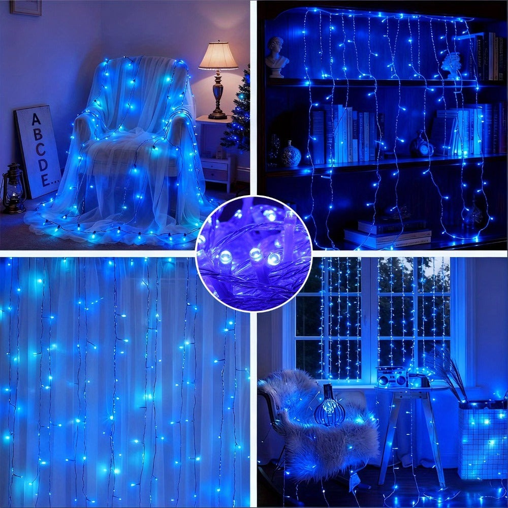 Guirnalda de luces LED de hadas de 100 m + 5 m de largo, 1000 cuentas LED, enchufe de salida de 31 V, luces LED de hadas para árbol de Navidad alimentadas por corriente con temporizador, función de memoria, 8 modos, decoraciones iluminadas para festividad