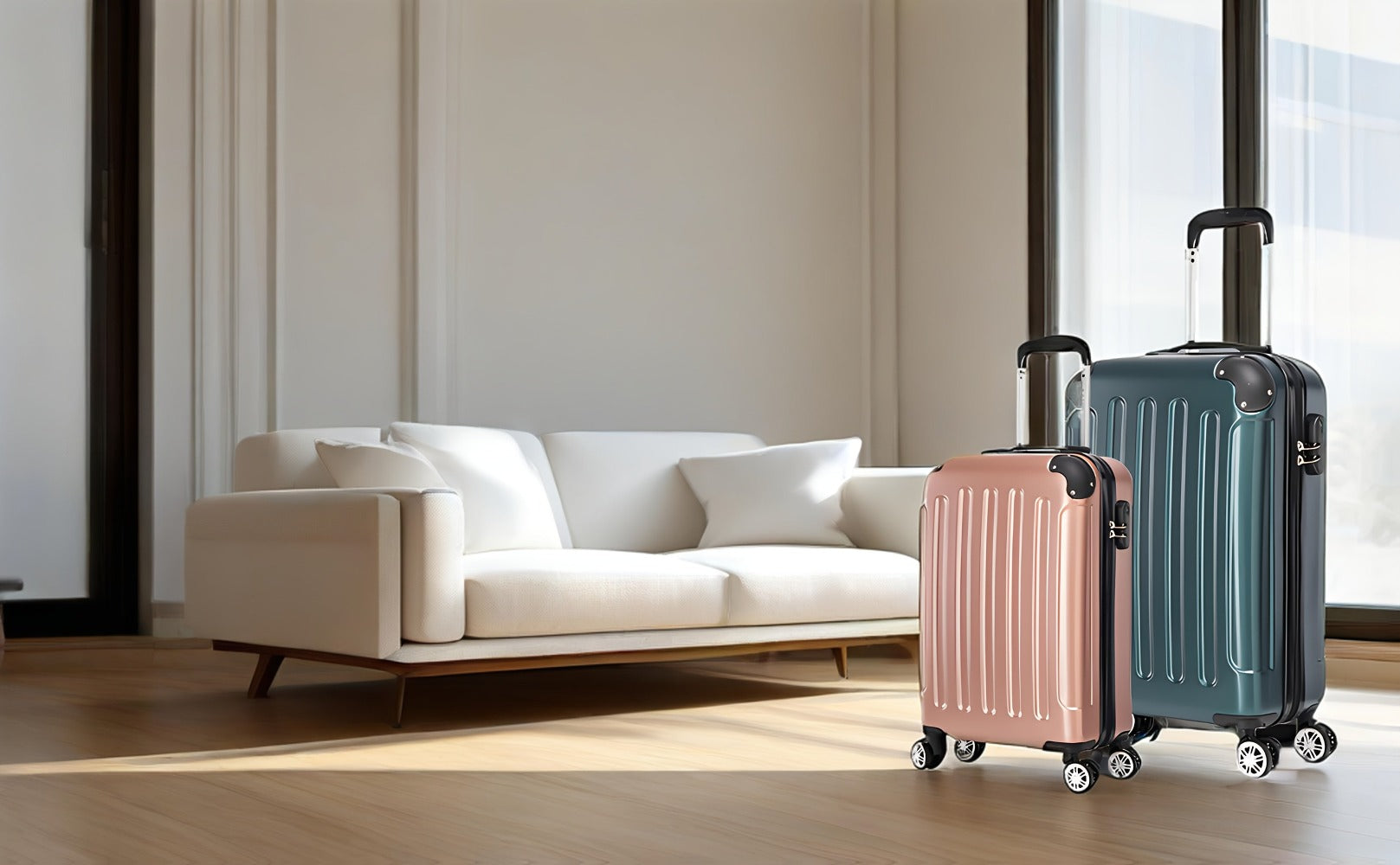 Juego de Equipaje que Incluye una Maleta de Cabina de 20 Pulgadas, una Maleta de Viaje Expandible con Ruedas Giratorias de 360 Grados, Cerradura con Contraseña, Gran Capacidad, un Equipaje de Bodega de 28 Pulgadas y un Equipaje de Mano para Viajes