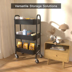 Estantera Metlica Modular de Almacenaje: Organizacin Verstil para Espacios Amplios y Compactos - Acero Galvanizado + 4 Baldas MDF, 70 x 39 x 29cm - 100Kg por Balda Estanteria cesta cesto de Fruta o Multiuso de 3 pisos ( fruta-001)