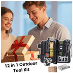 12 en 1 Kit de Equipo para Exteriores, Esenciales de Camping, Nueva Herramienta Multiusos Portátil, para Supervivencia, Camping, Regalos para Hombres