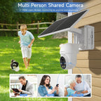 Cámara de seguridad solar solar XIAOVV P6 1080P inalámbrica para exterior 4G, vista PTZ 360°, visión nocturna a todo color, detección de movimiento, detección humana, audio bidireccional, notificación de alarma, compatible con red de 2.4GHz, para segurida