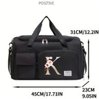Bolsa de viaje, maleta, bolsa de viaje floral con letras, gran capacidad con múltiples compartimentos y sección para zapatos, regalo de San Valentín para mamá, maestra, mejor amiga, enfermera, correa de hombro ajustable, para ropa, cosméticos, portátil, i