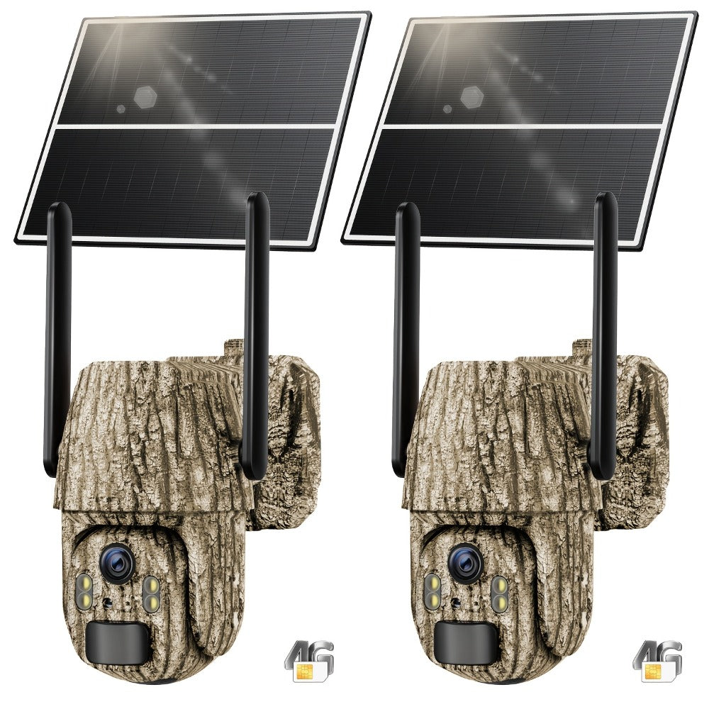 Cámara de seguridad solar inalámbrica para exterior 4G LTE con tarjeta SIM, sin necesidad de WiFi, adecuada para vigilancia empresarial, sensor de movimiento PIR, comunicación bidireccional, visión nocturna a color, almacenamiento en la nube y ranura para