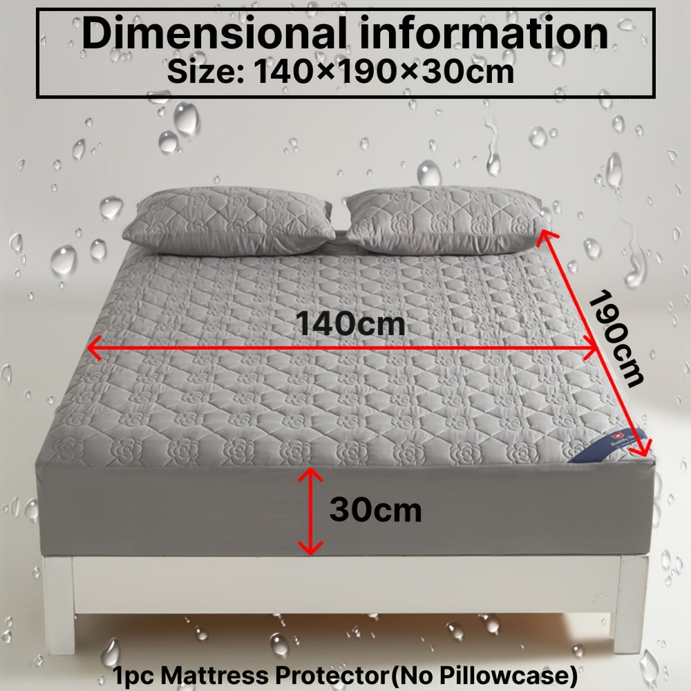 1 Protector de colchón impermeable cómodo, sábana ajustable impermeable suave y transpirable con tecnología Soundwave, funda de colchón de color sólido sin ruido, adecuada para apartamentos, dormitorios, hoteles, habitaciones de invitados y residencias de