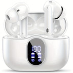 Auriculares Bluetooth | Audífonos Inalámbricos 5.3 con Bajo Profundo Estéreo, 36H de Reproducción & Caja de Carga LED, Micrófonos Reductores de