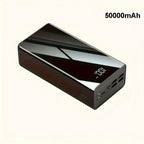 Cargador USB rápido de 50000 mAh de capacidad extragrande con pantalla LED, linterna y reserva de energía de emergencia - Luz de camping para exteriores para iPhone, Android y dispositivos digitales, regalo de festividades