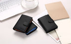 Cartera de Cuero Auténtico de Tres Solapas para Hombre con Protección RFID - Incluye 16 Ranuras para Tarjetas, un Monedero y un Portapasaporte