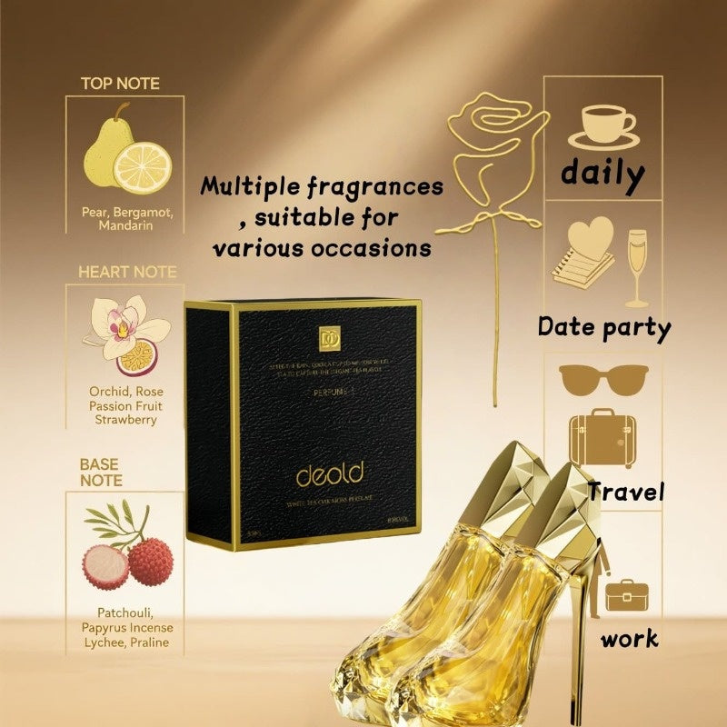 Perfume ligero para mujer de tacón alto exquisito de 30 ml - Fragancia amaderada exótica - Fórmula vegana, fragancia de larga duración. Esta fragancia para mujer es adecuada para diversas ocasiones, el mejor perfume para mujer, perfume de diseñador para m