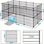 Barraza Compacta para Mascotas Pequeñas - Fácil de Instalar, Recinto Robusto y Expandible con Entrada para Uso Interior/Exterior - Ideal para Cachorros, Conejitos, Gatitos y Más