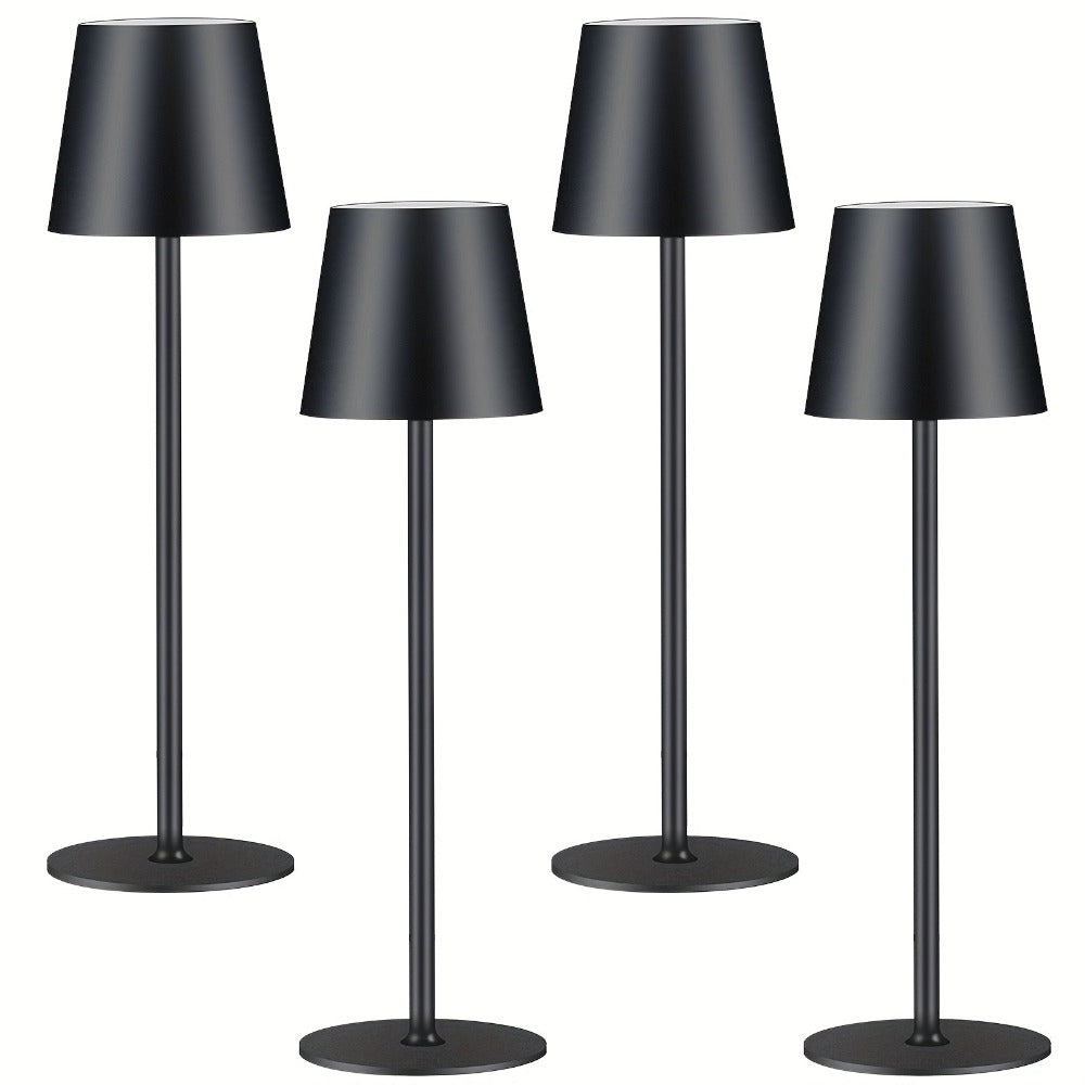 Paquete de 2/4 Lámpara de Mesa Inalámbrica LED, Lámpara de Escritorio Recargable de 4000Mah con Luz Nocturna Táctil IPX7 Diseño Minimalista Inalámbrico Para/Restaurante/Dormitorio/Exterior
