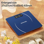 Báscula de baño de alta precisión, báscula electrónica de cuerpo con pantalla LCD ultradelgada con visualización de temperatura, inicio automático al pesar, pesaje hasta 180 kg, cambio de unidad LB/KG, diseño de plataforma de vidrio templado antideslizant