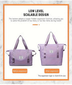 Bolso de mano de gran capacidad, equipaje de fin de semana ligero de nailon, bolsa de viaje portátil para gimnasio y almacenamiento