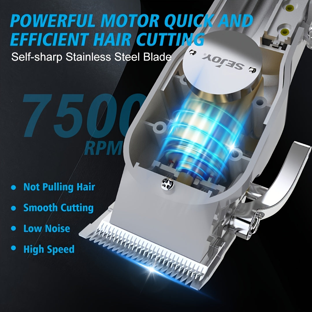 Cortapelos Profesional para Hombres, Juego de Cortapelos y Recortadoras Inalámbricas de Metal, Kit de Corte de Cabello con Pantalla LCD, Recortadora de Barba y Cabello con Cuchilla T de Cero Espacio, Regalo para Hombres
