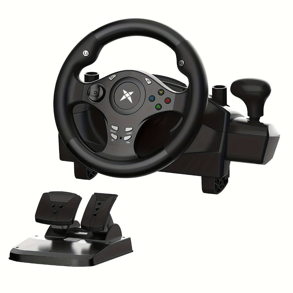 Volante de juego de carreras NBCP con pedales, volante de 270° con retroalimentación de fuerza, para PC, PS4/PS3, Android, simulador de carreras Real Racing