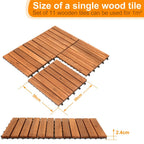 11-55 Piezas de Baldosas de Madera de Acacia Entrelazadas - Baldosas de Terraza DIY Antideslizantes para Exterior/Interior, Adecuadas para Patio, Balcón, Jardín - Revestimiento de Compuesto de Madera-Plástico (WPC) Resistente a la Intemperie, Fácil Instal