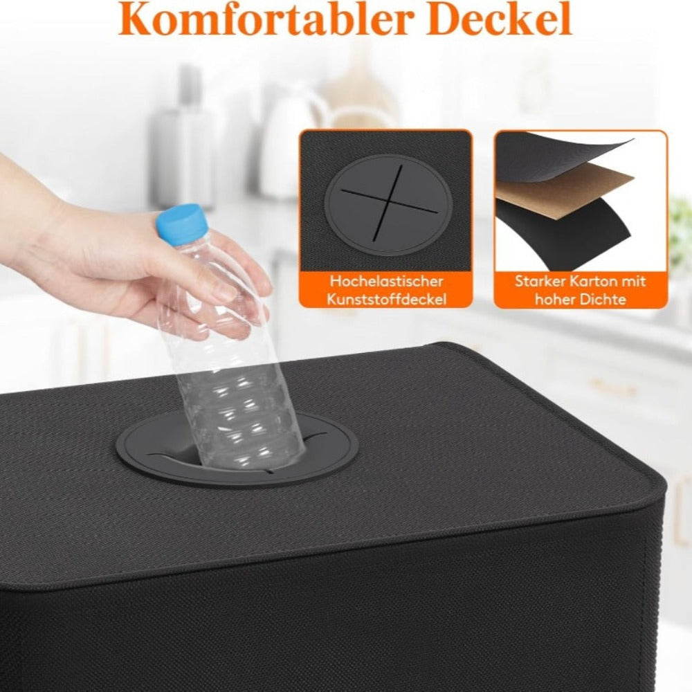 Contenedor Plegable de Lona para Botellas de Depósito de 100L con Tapa - Cubo de Residuos Rectangular de Gran Capacidad para Cocina, Hogar y Oficina - Almacenamiento Duradero en para Botellas Vacías de Vidrio y Plástico, Contenedores de Reciclaje
