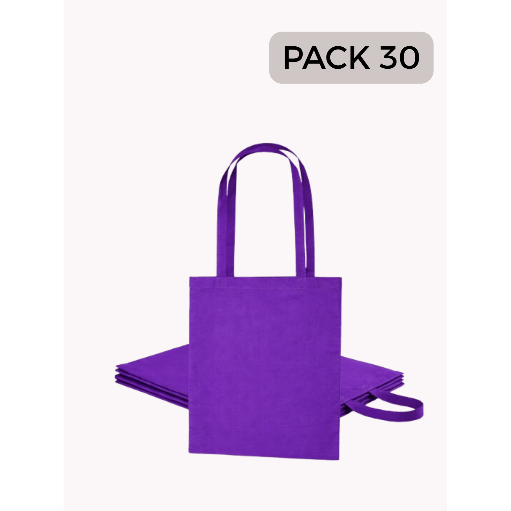 Pack 30 Bolsas de Tela de Algodón (Envío en 48 Horas) - Varios Colores- Tote Bag de Asa Larga, Reutilizable - Perfecta para Regalar, Pintar, Decorar, Manualidades, Talleres de Pintura, Ideal para Eventos y Regalos de empresa, Ir a la compra, Tiendas, Unis