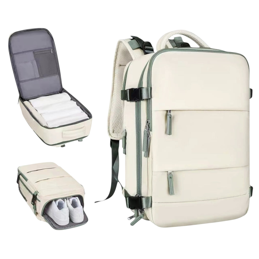 Mochila de Viaje para Cabina de Avion 45x30x20 para Vuelo Barato Equipaje de Mano y Espaciosa con Compartimento para Zapatos y Mochila Antirrobo Multifuncional para Viajes 2210.