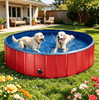 Piscina Plegable para Perros Gatos Bañera Portátil para Mascotas Plegable PVC y Resistente 80x20cm
