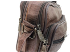 MEJORADA DL-71 Bolso de hombro de cuero genuino para hombre, bandolera horizontal de piel auténtica multibolsillo para hombre