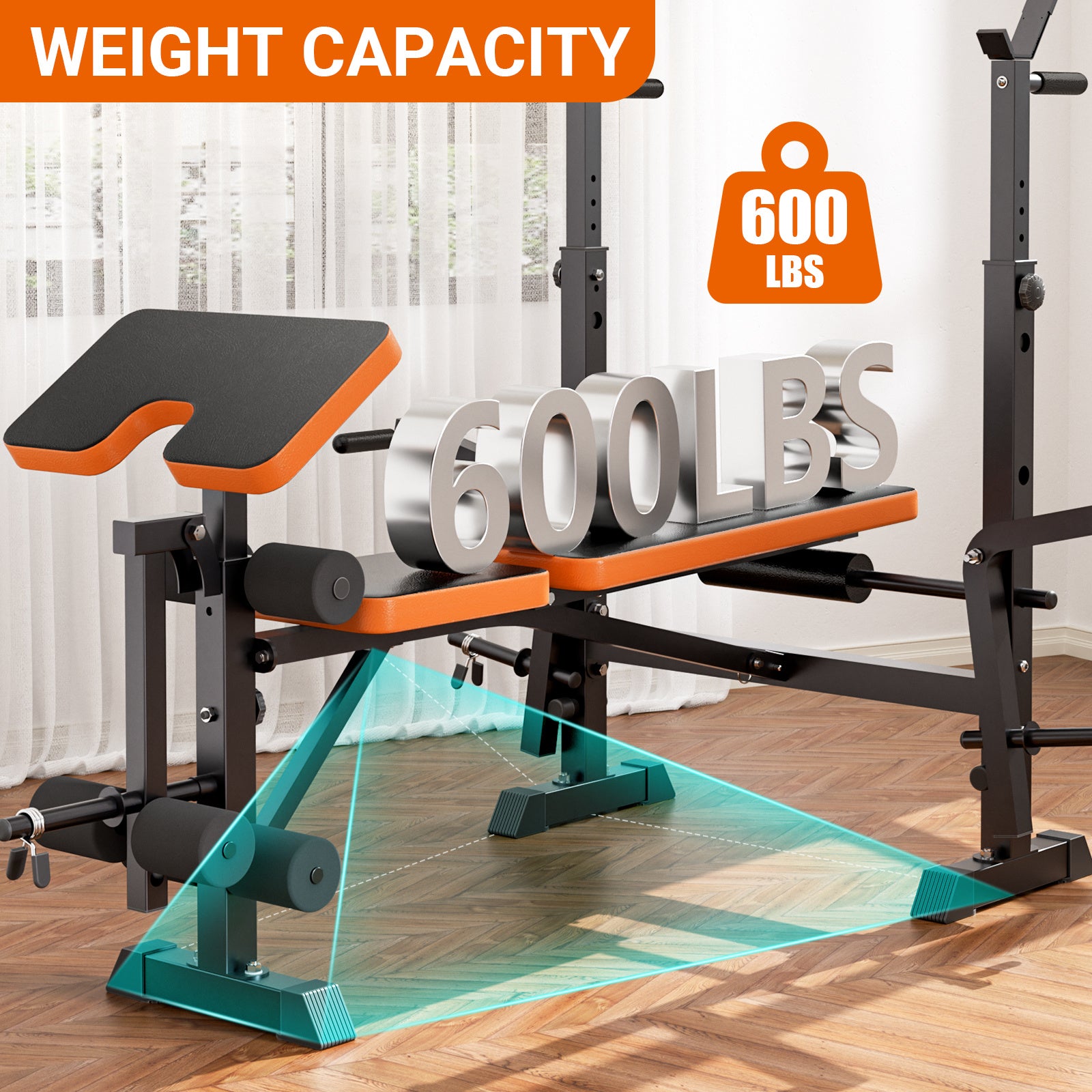 Banco de Pesas Ajustable Todo en Uno: Estación Multifuncional para Sentadillas, Extensión de Piernas y Flexiones Mariposa para Entrenamientos Corporales Completos en Casa