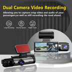 Cámara Dual 1080P, Dash Cam para Coche, Delantera e Interior, Cámara para Coche con Visión Nocturna IR, Grabación en Bucle, Cámara DVR para Coche de Gran Angular con Pantalla IPS de 8.03 cm, Cámara de Video Dual para Tablero de Coche. Tarjeta SD de 32GB O
