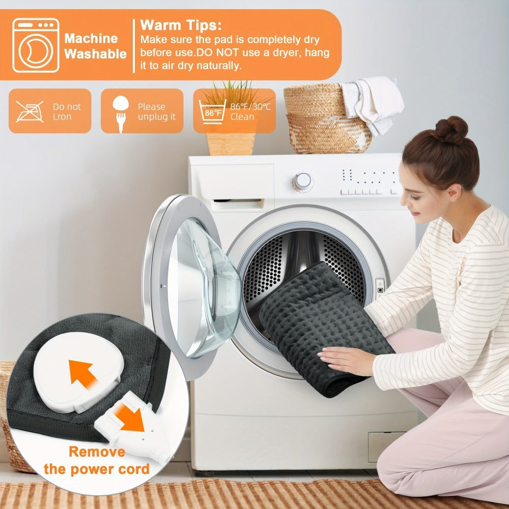 Almohadilla Térmica - 6 Niveles de Calor, hasta 140°F, Apagado Automático a las 2 Horas, 84 cm × 43 cm / 60 cm × 30 cm, Franela Suave, Lavable a Máquina, para Calentar Cuello, Hombro, Rodilla y Pierna, un Regalo para Hombres, Mamá y Papá, el Regalo Perfec